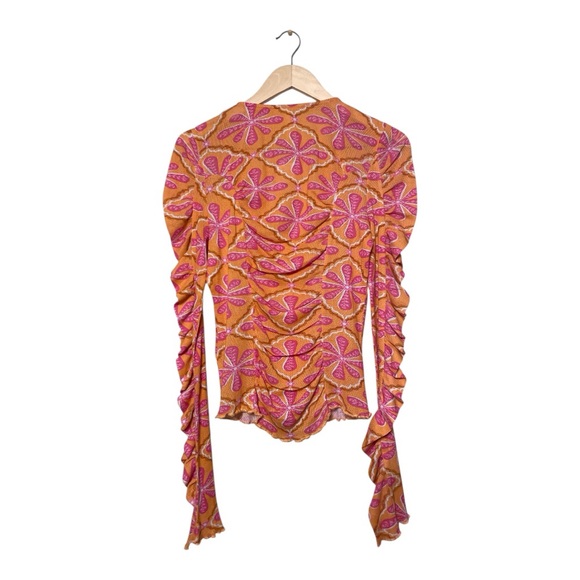 FREE PEOPLE Through The Meadow Top in Grapefruit Seltzer M - Picture 3 of 7